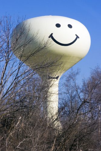 smiley face water tower