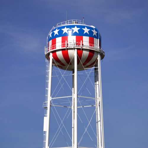flag water tower